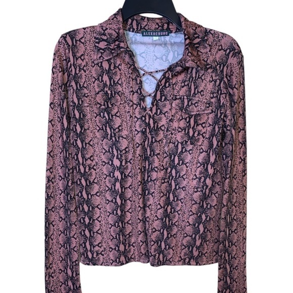 Alexa Chung Snakeskin printed lace up blouse - Picture 3 of 4